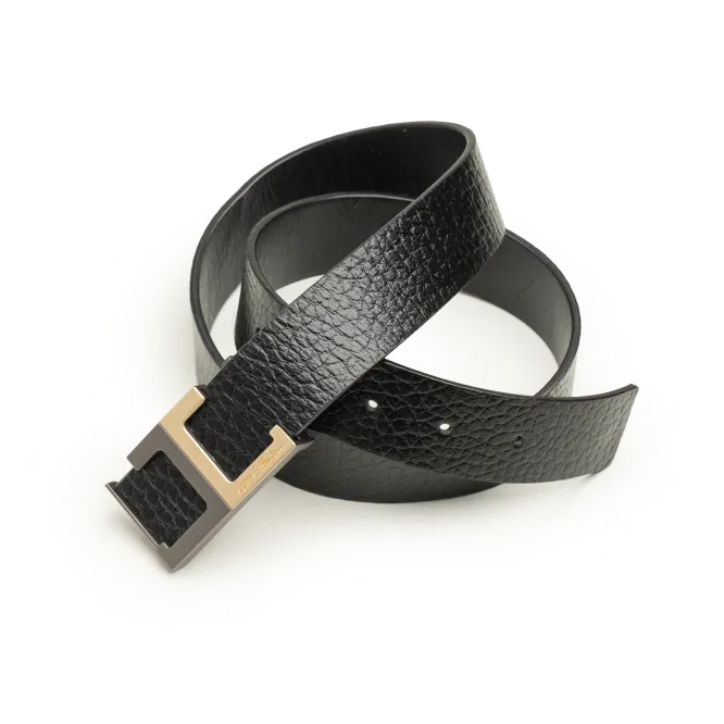 LEATHER BELT A1340 BKA - LOGO