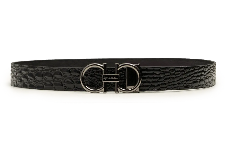 LEATHER BELT A1328 BKA - LOGO