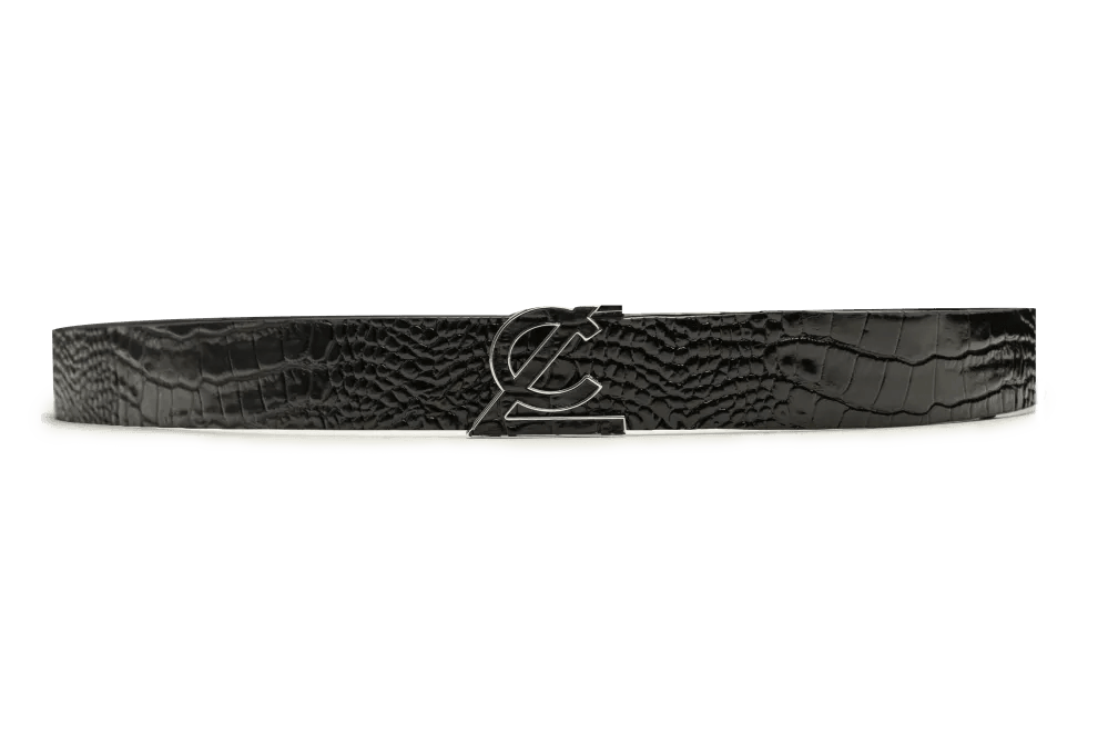 LEATHER BELT A1330 BKA - LOGO