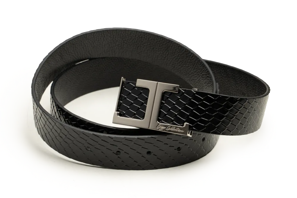 LEATHER BELT A1334 BKA - LOGO