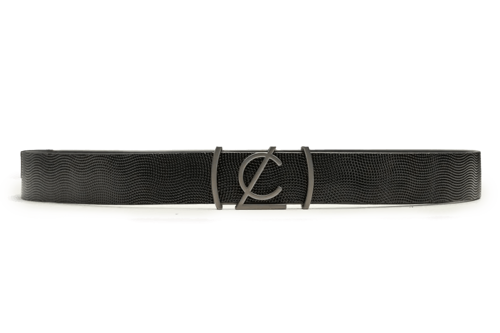 LEATHER BELT A1337 BKA - LOGO