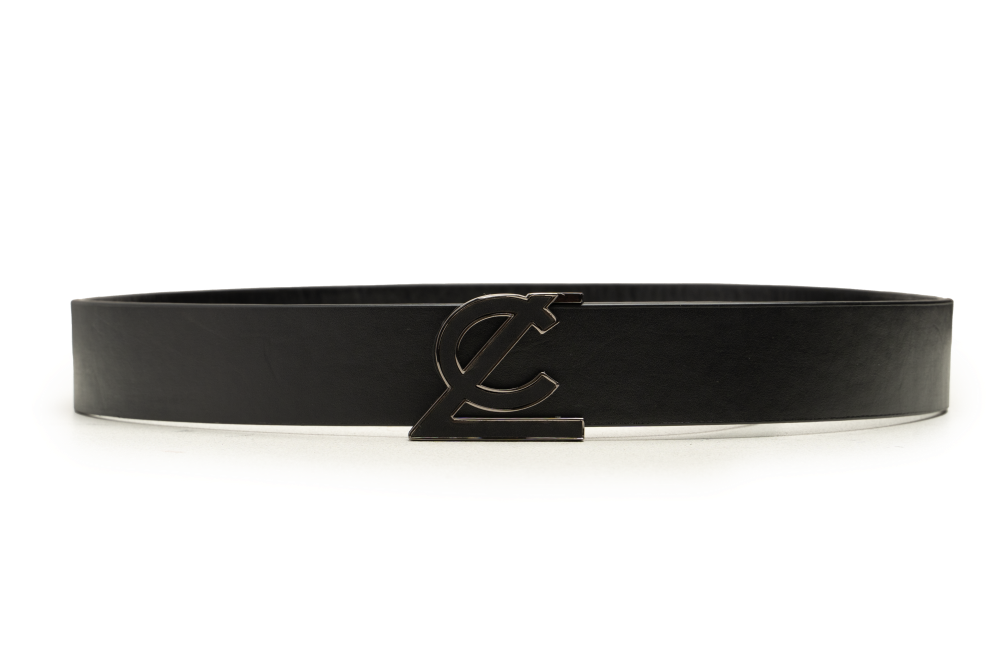 LEATHER BELT A1349 BKA - LOGO