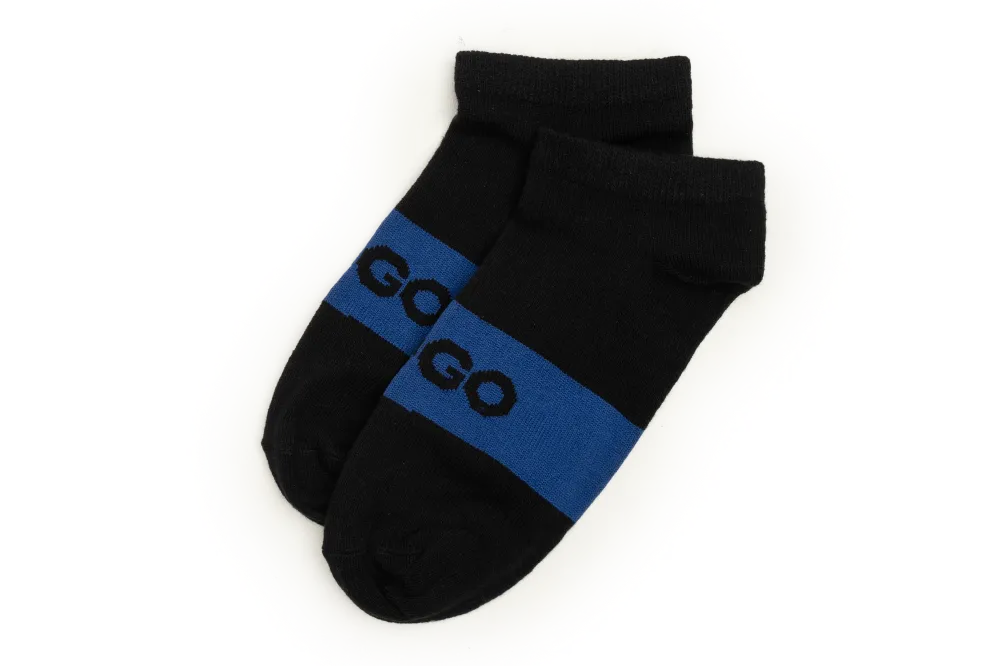 LOGO MENS ANKLE COTTON SOCKS (PACK OF 2)