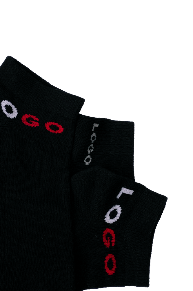 MENS ANKLE COTTON SOCKS (PACK OF 3) - LOGO