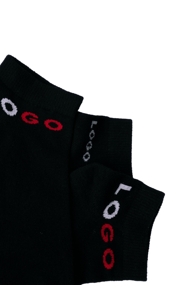 MENS ANKLE COTTON SOCKS (PACK OF 3) - LOGO