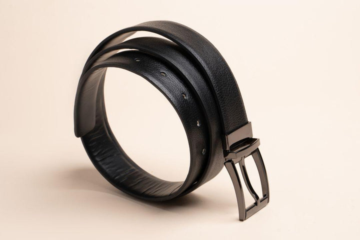 LOGO LEATHER BELT A1258 BKA_Accessories